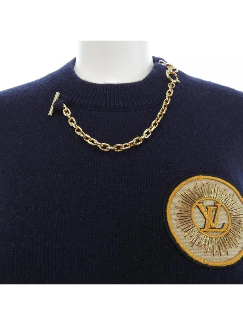 Louis Vuitton Chain Detail Patch Sweater Knit